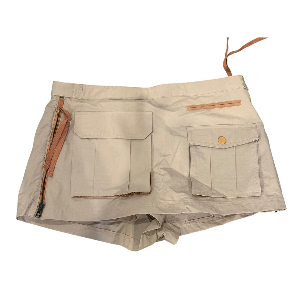 Free People We the Free Day Dreamer Cargo Shorts Ripstop Side Zip Khaki Large